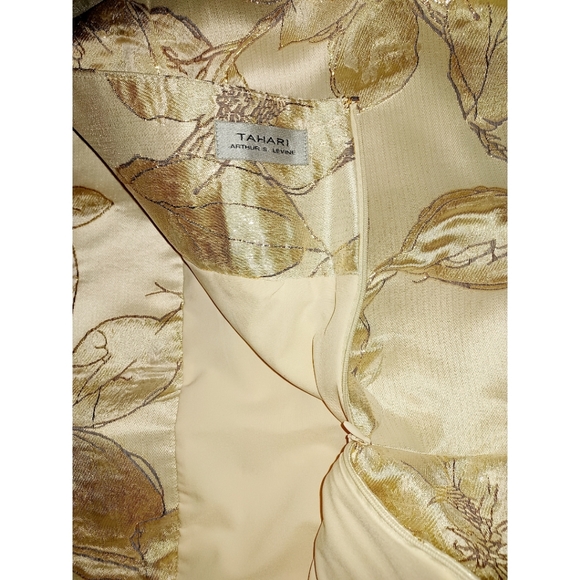 Tahari ASL Gold Natural Flora Jacquard Skirt - Picture 9 of 16